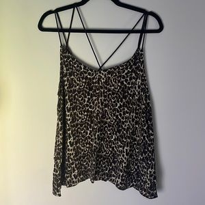 Cheetah Print Silk Tank Top
